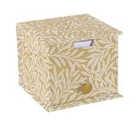 The Gifted Stationery Co. Ltd. William Morris Willow & Rose Memo Cube with Drawer - 400 Sheets Plain Paper Desk Notepad Block - Decorative William Morris Desk Organiser for Home or Office 10 × 10 cm