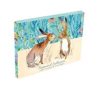 The Gifted Stationery Kissing Hares Notecard Collection Set with 20 Blank Cards and Envelopes. 4 Unique Designs, Perfect as Thank You Cards, Birthdays, Invites and More