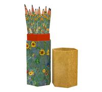 The Gifted Stationery Pencil Set - Klimt. 12 Pack Of Presharpened HB Pencils With Aesthetic Case, Wooden Lead Pencils For Sketching And Writing. Ideal For School And Office Use