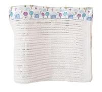 The Gilded Bird Baby Cellular Blanket for Pram 100cm x 75cm, Organic Cotton, Super Soft Fibres, Machine Washable - Balloon Festival