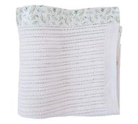 The Gilded Bird Baby Cellular Blanket for Pram 100cm x 75cm, Organic Cotton, Super Soft Fibres, Machine Washable - Linen Leaves