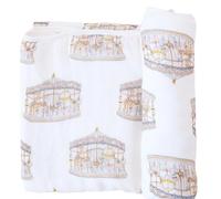 The Gilded Bird Bamboo & Organic Cotton Baby Blanket, 110cm x 110cm, Super Soft, Machine Washable - Carousel