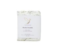 The Gilded Bird Linen Leaves X-large Muslin Swaddle - Green