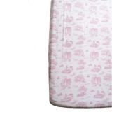 The Gilded Bird Organic Cotton Fitted Cot/Cotbed Sheet, Fits 120cm x 60cm and 140cm x 70cm, Jersey Cotton, Nursery Bedding - (Spring Toile Pink)