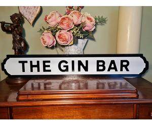 The Gin Bar Indoor Old Fashioned London Street Sign Bar Pub Drinking Alcohol