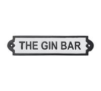 "The Gin Bar" - Wall Sign - Cast Iron - L1 x W5 x H22 cm Minster Black One Size