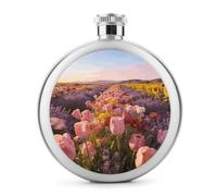 The Ginger Lily Beneath The Windmill Hip Flasks for Liquor 5oz Stainless Steel Leakproof Thin Flasks Round Small Portable Travel Liquor Flask Modern Whiskey & Liquor Pocket Flask for Men&Women