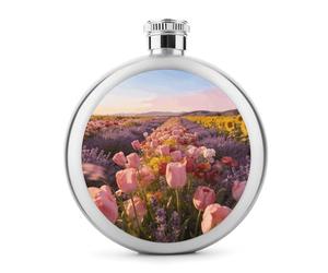 The Ginger Lily Beneath The Windmill Hip Flasks for Liquor 5oz Stainless Steel Leakproof Thin Flasks Round Small Portable Travel Liquor Flask Modern Whiskey & Liquor Pocket Flask for Men&Women