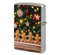 The Gingerbread Figurine Is on The Table Lighter Case Pouch Double-Sided Metal Lighter Sleeve Scratch & Drop Resistant Lighters Protector Fits Standard Kerosene Lighters Pocket Protective Cover for Ca