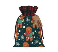 The Gingerbread Snowflake Christmas Burlap Gift Bags With Drawstring And Tags - Tiny Small Gift Bags For Xmas Candy And Christmas Supplies, Christmas Drawstring Gift Bags 8.3×11.8in