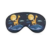 The Giraffe and The Whale Sleep Mask Soft Blackout Eye Mask Eye Shade Cover with Adjustable Strap for Men Women