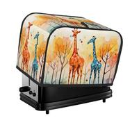 The Giraffe Illustration toaster cover is suitable for 2 small toaster covers with wide slots and comes with a storage pocket to meet diverse baking needs.