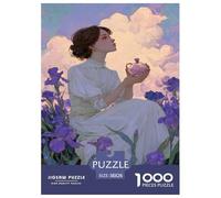The Girl Among The Flowers Jigsaw Puzzles Puzzle for Adults Kids. 1000 Pieces Impossible Challenge Toy Educational Game Home Decoration for Adults& Kids Age 14 Years Up 38x26cm/1000pcs