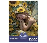 The Girl Among The Flowers Jigsaw Puzzles Puzzles for Adults Kids. 1000 Pieces Impossible Challenge Toy Educational Games Home Decoration for Adults& Kids Age 14 Years Up 38x26cm/1000pcs
