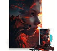 The Girl And The Wolf 1000 Piece Jigsaws for Teenagers Puzzle Strong Logic Toy Relaxed Mind Clear Edge Bday Surprise (50x75cm)