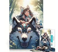 The Girl And The Wolf Jigsaw Puzzles 1000 Piece for Teenagers Improve Memory Relaxing Fun Sharp Edge Unique Gift (38x52cm)