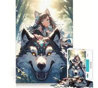 The Girl And The Wolf Jigsaw Puzzles 1000 Piece for Teenagers Improve Memory Relaxing Fun Sharp Edge Unique Gift (50x75cm)