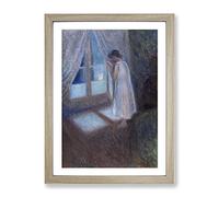 The Girl By The Window By Edvard Munch Classic Painting Framed Print | A4 Oak Framed Wall Art | Ready to Hang | Classic Historical Picture | Living Room Bedroom Lounge Office