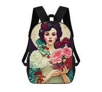 The Girl Flowers Backpack, 3D Printed School Bag, School Lunch Bag, Travel Backpack, Friends Backpack, School Backpack for Girls And Boys 17inch