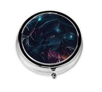 The Girl in The Dream A Round Mini Pillbox with Three Compartments for Storing Vitamins, Fish Oil, and Nutritional Supplements.