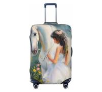The Girl Led The White Horse Elastic Travel Luggage Cover Suitcase Protector, Print Suitcase Baggage Cover Anti-Scratch