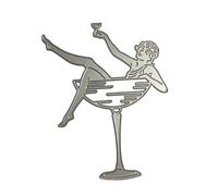 The Girl Sitting Wine Glass Metal Cutting Dies,Girl Wine Glass Die Cuts,DIY Scrapbooking Artist Cutting Dies Stencil Template Molds for DIY Card Making Embossing Photo Decorative