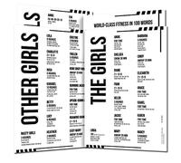 The Girls Sport Poster Set - 4 Exercise Workout Posters with 41 Collection of Original Named WODs Cross Training Benchmarks - (4 Laminated Posters A3)