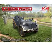 The Gl Einheitz Pkw Kfz 2 WWII German Radio Communication Car 1:35 Model Kit ICM