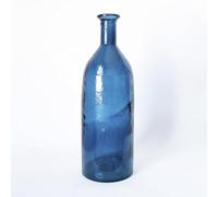 THE GLASS COMPANY Tall Glass Vase, Modern Mediterranean Design, 35 cm, Decorative for Home or Outdoor, Smooth Finish (Navy Blue)