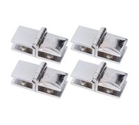 The Glass Page 180 Degree Double Sided Shower Glass Hinges Adjustable Thickness 5mm-8mm Zinc Alloy No Drill Installation for Bathroom D