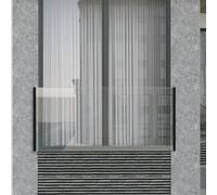 The Glass Warehouse Black Toughened Laminate Glass Juliet Balcony & Top Mount System 1600mm X 1100mm