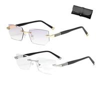 The Glasses That Change Everything, Automatic Adjustment Eye Glass, Auto Focus Glasses Self Adjusting, Automatic Zoom Reading Eyeglasses with Anti Blue Light for Driving, Reading (Gold+Silver,+3.0)