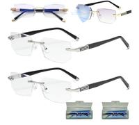 The Glasses That Change Everything, Precision Vision Aid Tool - Adjustable Focus Assist, Intelligent Auto Focus Glasses Self Adjusting Anti Blue Light Glass-es for Reading Eye Glass (2pc Silver,+1.5)