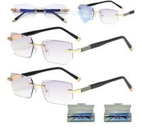 The Glasses That Change Everything, Precision Vision Aid Tool - Adjustable Focus Assist, Intelligent Auto Focus Glasses Self Adjusting Anti Blue Light Glass-es for Reading Eye Glass (2pc Gold,+1.5)