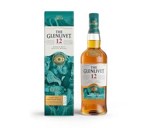 The Glenlivet 12 Year Old Single Malt Scotch Whisky | Limited Edition Liquid with Bespoke Cask Finish | 200 Year Anniversary Whisky with Giftbox | 43% ABV | 70CL | Original Speyside Single Malt Whisky