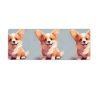 The Glittering Little Corgi Printed Extra Large Mouse Pad 12x31.5in for Office, Gaming, and Learning - Durable, Comfortable, and Environmentally Friendly