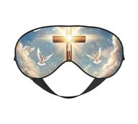 The Glorious Cross and The Holy Book Print Sleep Mask with Adjustable Strap, Comfortable Eye Cover for Travel, Yoga, Napping, Sleeping & Relaxation