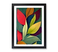 The Glorious Leaves Framed Print | A3 Black Framed Wall Art | Ready to Hang | Modern Floral Picture | Living Room Bedroom Lounge Office