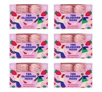 The Glorious Mess Strawberry Meringue Nests - 6 Boxes (24 Meringues), Handmade British Sweet Treats - Premium Light Crispy Desserts - Perfect for Special Occasions - Gluten Free Luxury Gift Set