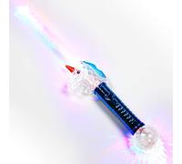 The Glow Company Light Up Flashing Unicorn Fibre Optic Torch Wand (3 Pack)
