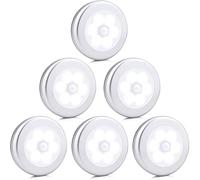 The Glowhouse 6 Pack Motion Sensor Lights, Cordless Battery Powered Automatic Night Light with Adhesive Pads That'll Stick Anywhere or use Magnet, Cupboards Wardrobe Closet Hallway Stairs Bedroom