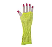 The Glowhouse 80s Neon Fishnet Gloves Short and Long Vibrant Colours (Long Yellow)