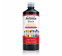 The Glowhouse Artmix Tempera Paint 600ml - Ready Mixed High Pigment Paint - Smooth, Fast Drying, Excellent Coverage - Ideal for Schools, Crafts, Artists & Hobby Use (Black)