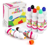 The Glowhouse Chubbi Paint Markers, 8 Assorted Colours, 75ml Bottles, Quick Drying, No Mess, No Spill Paints for Art and Craft Projects, Bingo, Schools and Kids