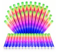 The Glowhouse Foam Glow Sticks Giant LED 18 Inch Multicolour - Bright Flashing Light Up Batons with 3 Modes - Party, Festival, Wedding, Birthday & Concert Bulk Pack UK (30 Pack)