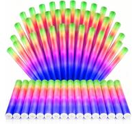The Glowhouse Foam Glow Sticks Giant LED 18 Inch Multicolour - Bright Flashing Light Up Batons with 3 Modes - Party, Festival, Wedding, Birthday & Concert Bulk Pack UK (200 Pack)