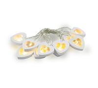 The Glowhouse Premium Wooden Heart String Lights - Battery Operated - 10 Warm White LEDs