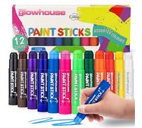 The Glowhouse Tempera Paint Sticks Classic Colours 12 Pack - Non-Toxic, Washable, No Mess, Multi-Colour Paint Sticks for Kids, Pack of 12, Perfect for Creative Art Projects