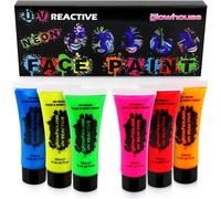 The Glowhouse UV Neon Face Paint and Body Paint Set (Pack of 6) Fluorescent Brightest Glow under UV!