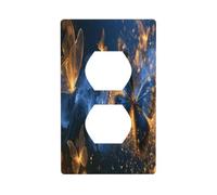 The Glowing Butterfly Print Outlet Covers 1 Gang Duplex Light Switch Cover Decorative Switch Plates Electrical Receptacle Faceplate Wall Plate for Bed Room Living Room Decor